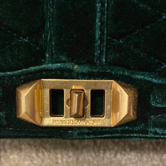 Rebecca Minkoff Green Velvet Bag with Gold Chain - Picture 6 of 8